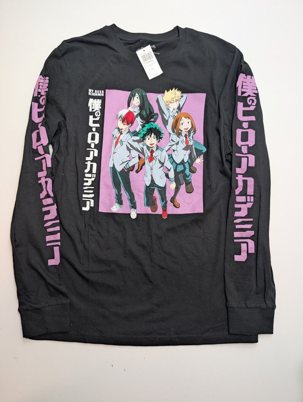 New With Tags! My Hero Academia Group Long Sleeve Graphic T-Shirt Black Size L